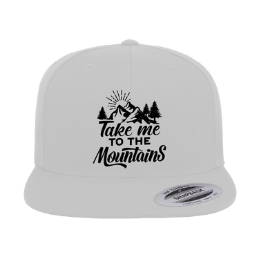 Hiking Take Me To The Mountains Embroidered Flat Bill Cap